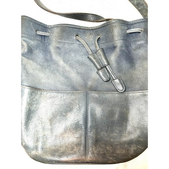 Vintage Coach Bag 1990s Thompson Drawstring Bucket Bag #4151 Baby Blue Worn - Picture 16 of 16